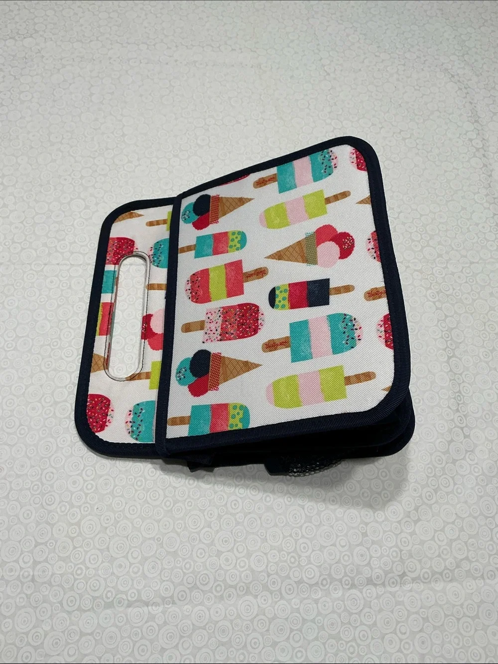 Ice Cream Print Storage Caddy - Foldable / Multicolor  Built in handle.